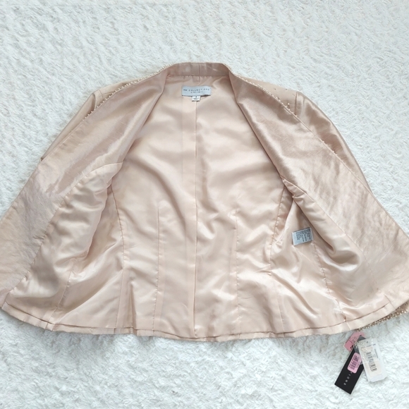 NWT Champagne Ivory Pearl Beaded Special Occasion Jacket Topper- Size 8 - Picture 5 of 10